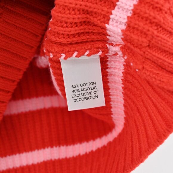 KERRI ROSENTHAL Sweater Vest Womens Siz M Red Pink Striped Heart Smiley Face NEW - Picture 5 of 11